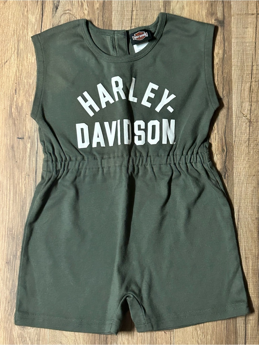 Harley-Davidson Green Sleeveless Logo Romper One-Piece Girls 2/3T